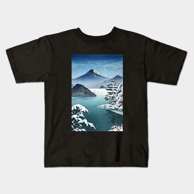 Fuji from Mitsuhama in Snow by Tsuchiya Koitsu Kids T-Shirt by Takeda_Art